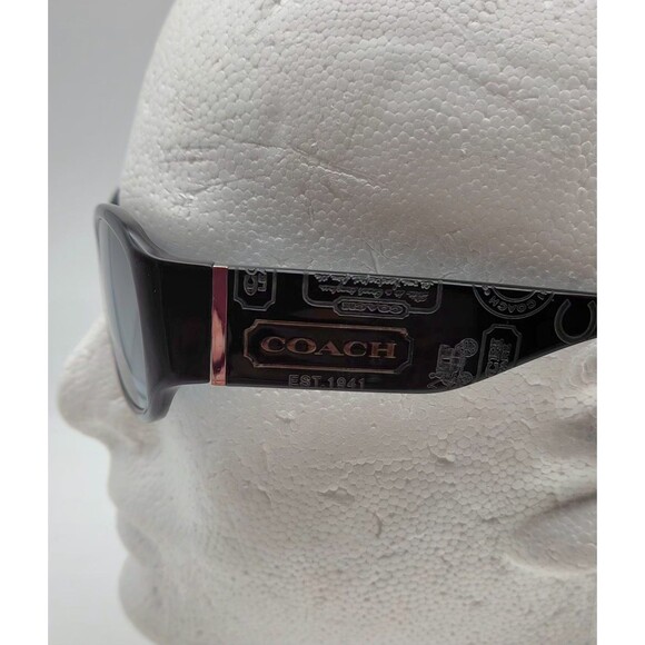 COACH ROWAN S827 DESIGNER SUN GLASSES Black/Silver Radiant Gray Lense Preowned main image 6